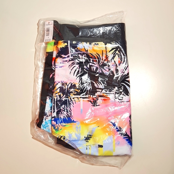 ❤️NWT VINTAGE TORRID SWIM BOTTOM - HIGH RISE POCKETS TROPICAL SUNSET SWIM BRIEF - Picture 5 of 11